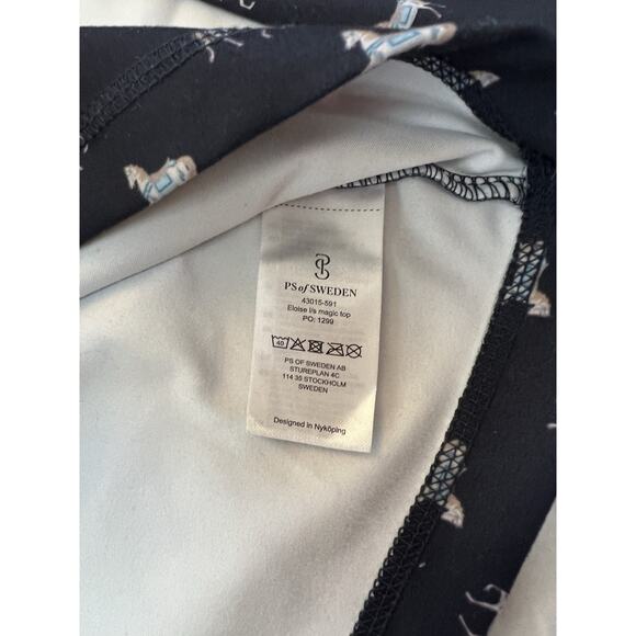 PS of Sweden Eloise Magic Top Base Layer Navy Blue Horse Design Women’s Small - Picture 4 of 8